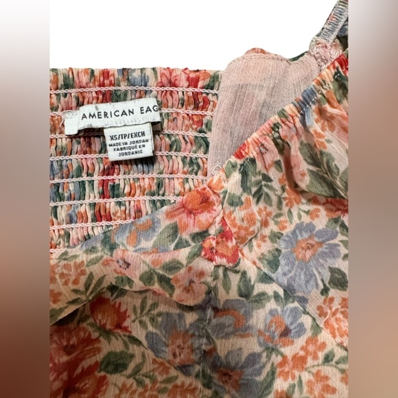 American Eagle flowy floral blouse puff sleeves size XS excellent condition - Picture 4 of 4